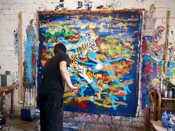 Erased landscape with figures, 2021